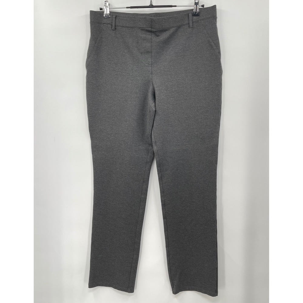 Quince Women's Gray Stretch Pants Size L‎ Tall Straight Leg Office Casual